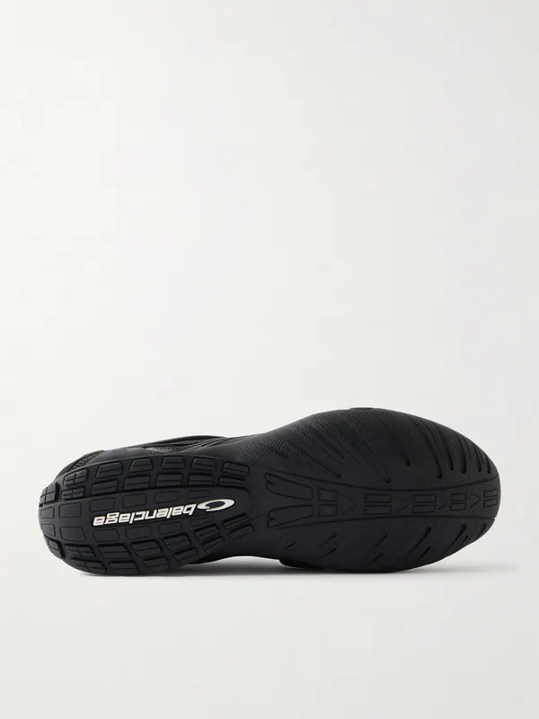 Balenciaga Radar Leather-Trimmed Mesh Black (865703WSTEO)
