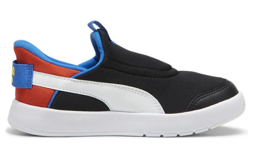 Puma Courtflex V3 Sliptech Sneaker Kinder 01 – PUMA black/PUMA white/redmazing 31 für Kinder, schwarz, Größe 29 EU (399734)