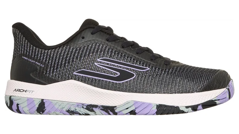 Skechers Viper Court Pro 2.0 Sneaker Zwart/Lavendel