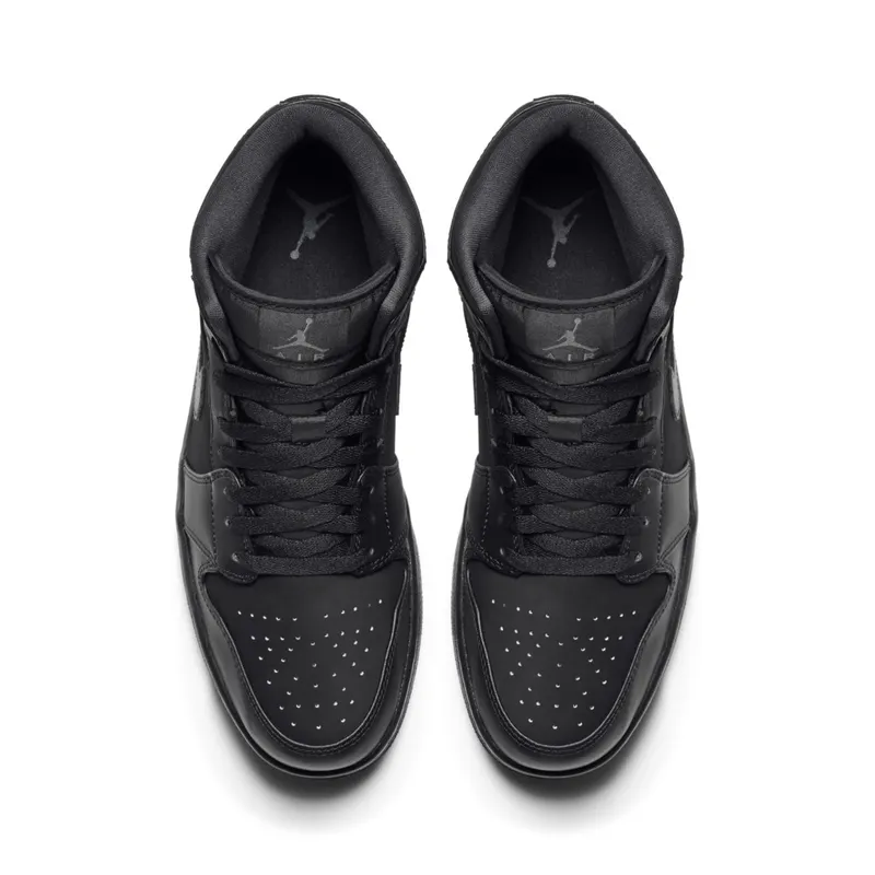 Jordan 1 Retro Mid Jeter Laser NYC Exclusive Black Black/Black-Black (554724-011)
