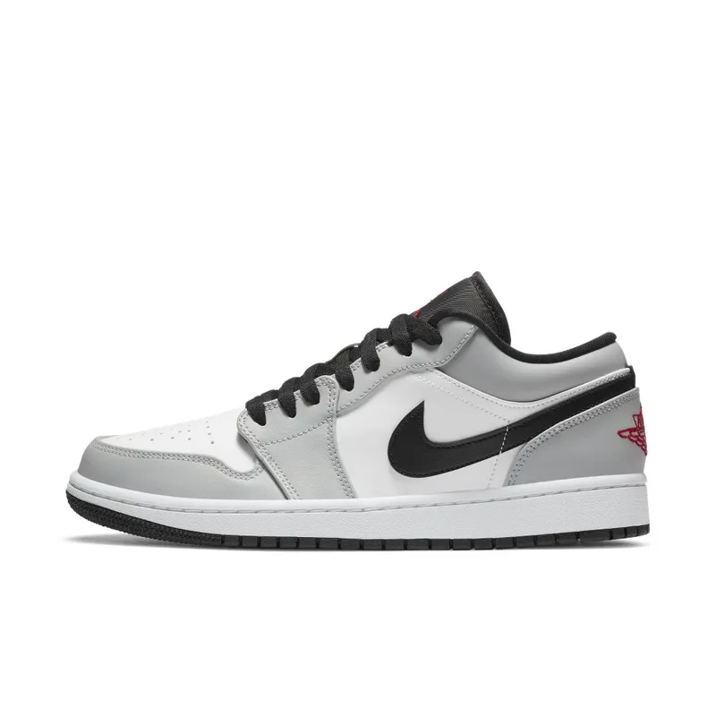 Jordan 1 Low Light Smoke Grey Light Solar Flare Heather/White-Black-Gym Red (553558-030)