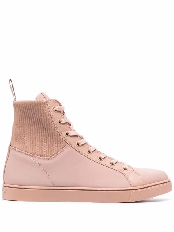 Gianvito Rossi High-Top- mit gestrickten Einsätzen – Pink (S73300W1PEADCE)