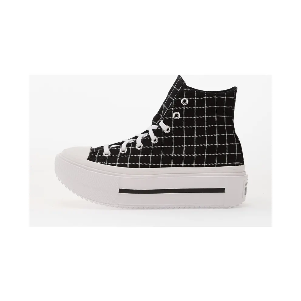 Converse Chuck Taylor All Star Lift Double Stack Platform Plaid Hi “Black / White / Black” (A14157C)