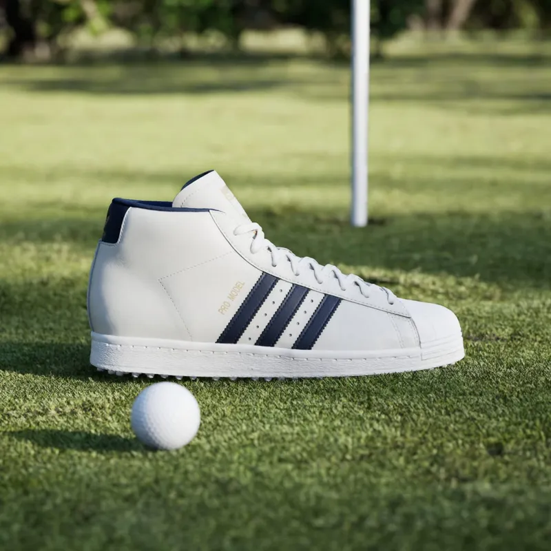 adidas Pro Model Midcut Spikeless Golf Chalk White Night Indigo (JQ7722)