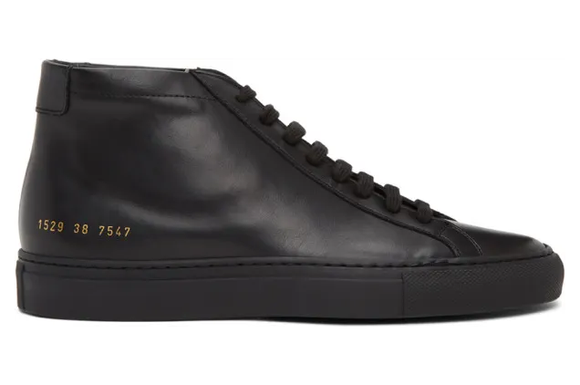 Common Projects Black Original Achilles Mid Sneakers (1529)