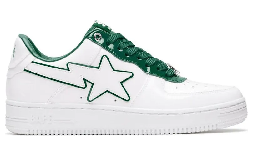 A Bathing Ape Bape Sta Patent Leather White Green (1J30-191-017)