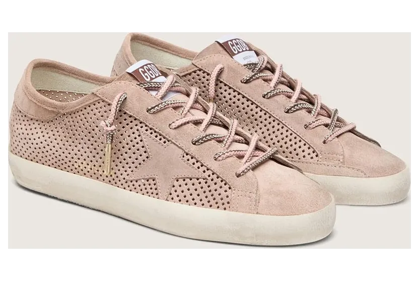 Golden Goose Women’S Super-Star Ltd In Powder-Pink Perforated Suede With Tone-On-Tone Star (GWF00931.F008521.25181) (2)