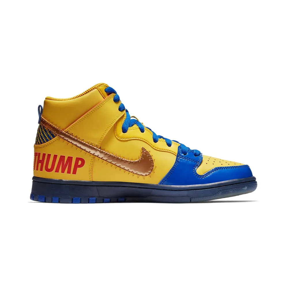 Nike SB Dunk High Finnigan Mooney 15th Anniversary Doernbecher (2019) Vivid Sulfur/Game Royal (579603-740)