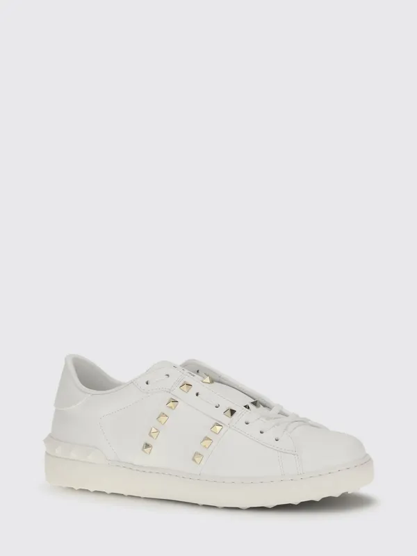 Valentino garavani Rockstud Untitled Calf Leather Sneakers with Studs White (S0931BHS0BO)