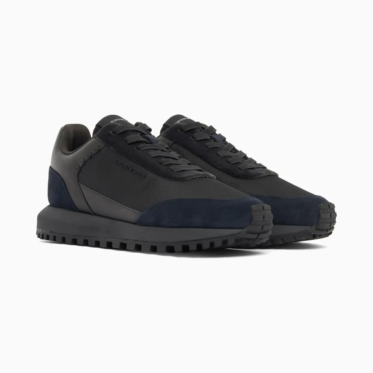 Armani Lace-Up Sneakers In Suede And Velvet With Cordura Details (EM004839-AF29491-MZ312) (2)