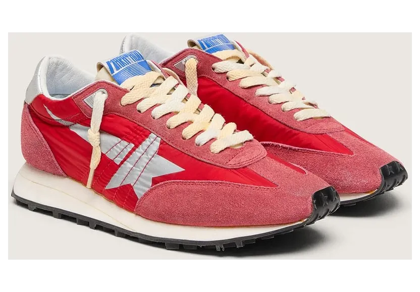 Golden Goose Women’S Marathon With Red Nylon Upper And Silver Star (GWF00683.F005492.40399) (2)