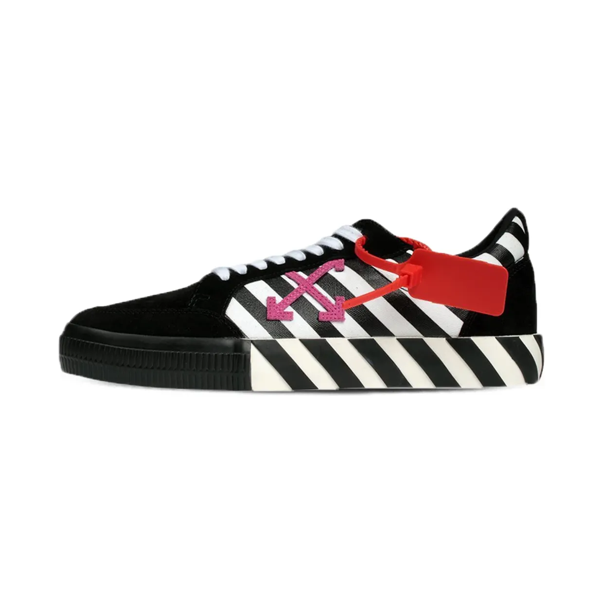 Off-White Vulc Low Top Stripe Black Violet (OMIA085R20C210180129)