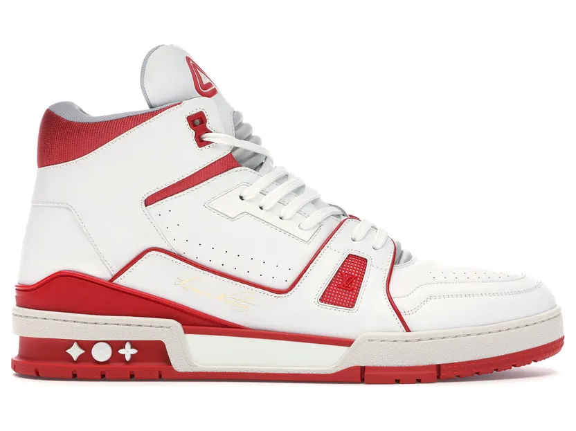 Louis Vuitton LV Trainer Sneaker Mid White Red