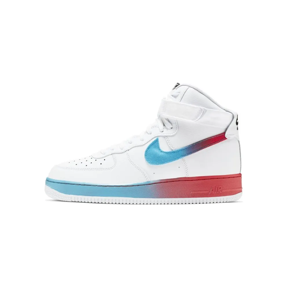 Nike Air Force 1 High Gradient White Blue Fury Ember Glow White/Blue Fury-Black-Ember Glow (CJ0525-100)