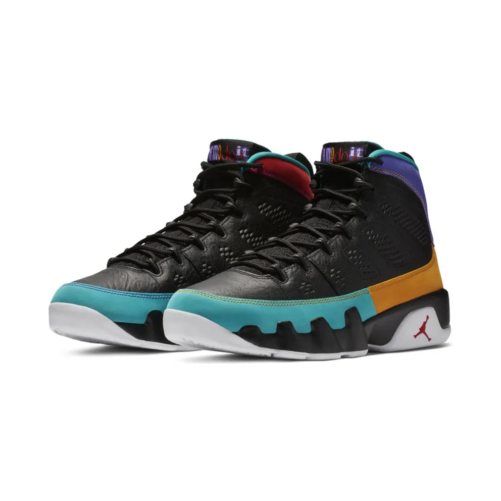Jordan 9 Retro Dream It Do It Black/University Red-Dark Concord-Canyon Gold-Turbo Green-White (302370-065)