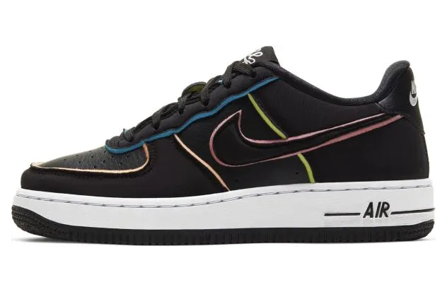Nike Air Force 1 LV8 GS ‘Outline’ Black/Pink/Barely Volt/Black (CD7406-001)