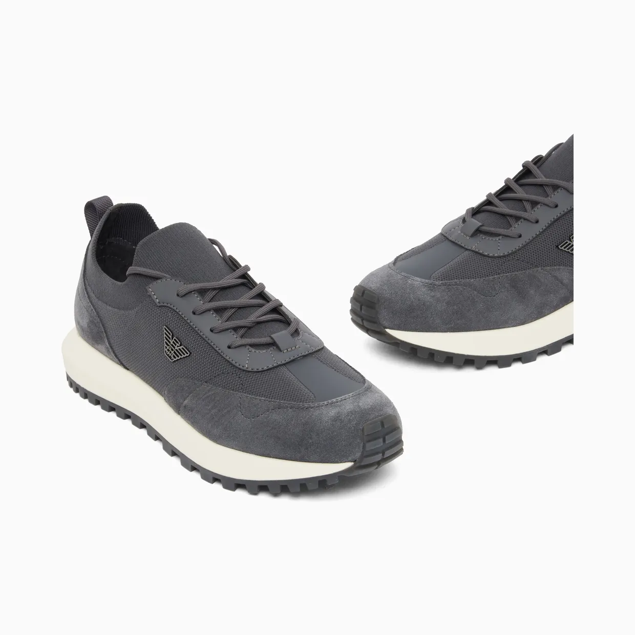 Armani Low-Top Sneakers In Suede And Mesh With A Rubber Sole (EM003739-AF19724-M8478) (5)