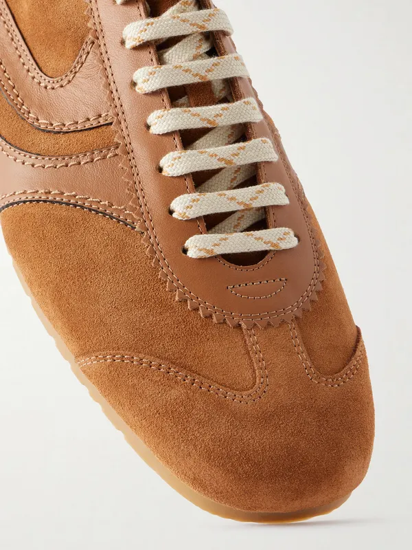 Dries Van Noten Leather-Trimmed Suede Sneakers Tan (262-021700-0126) (5)