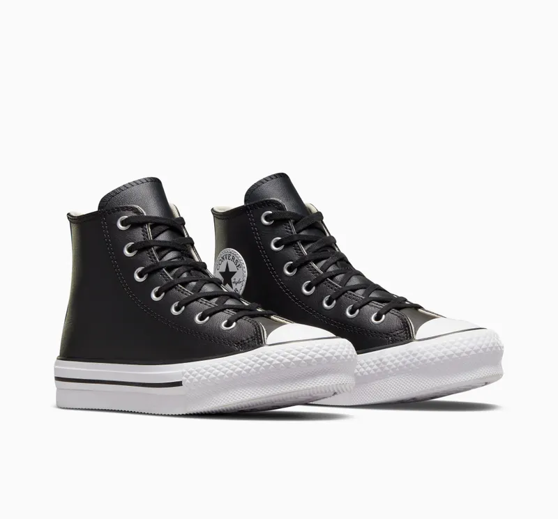 Converse Chuck Taylor All Star Lift Platform Leather Black/natural Ivory/White