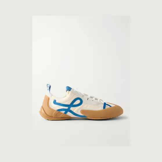 Loewe Grip Suede-Trimmed Nylon Sneakers White (M816282XCE)