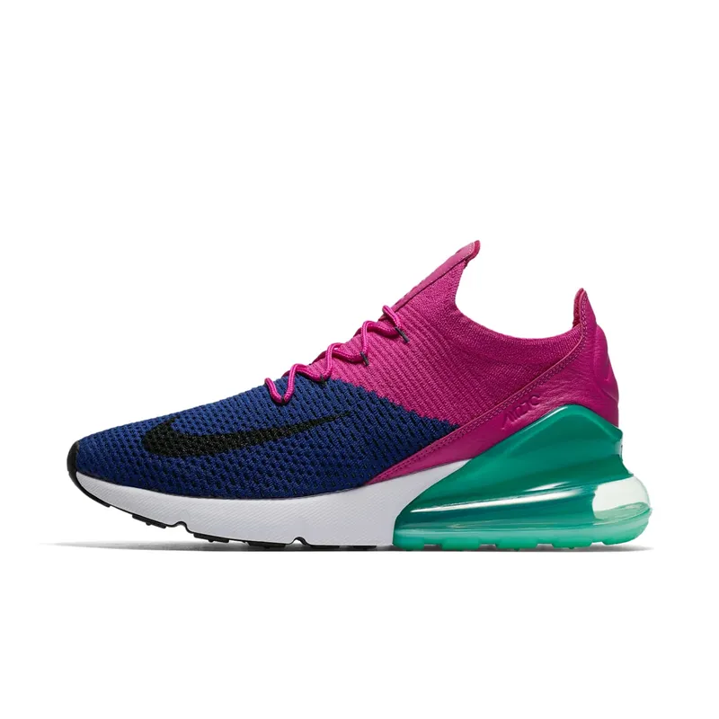 Nike Air Max 270 Flyknit Fuchsia Flash Deep Royal Blue/Black-Fuchsia Flash (AO1023-401)