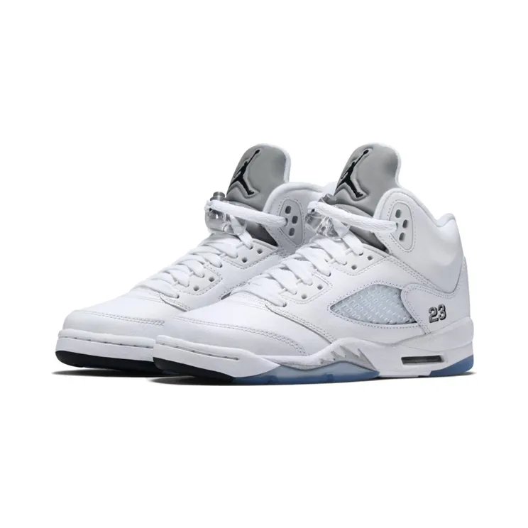 Air Jordan 5 Retro BG White Metallic Silver (440888-130)