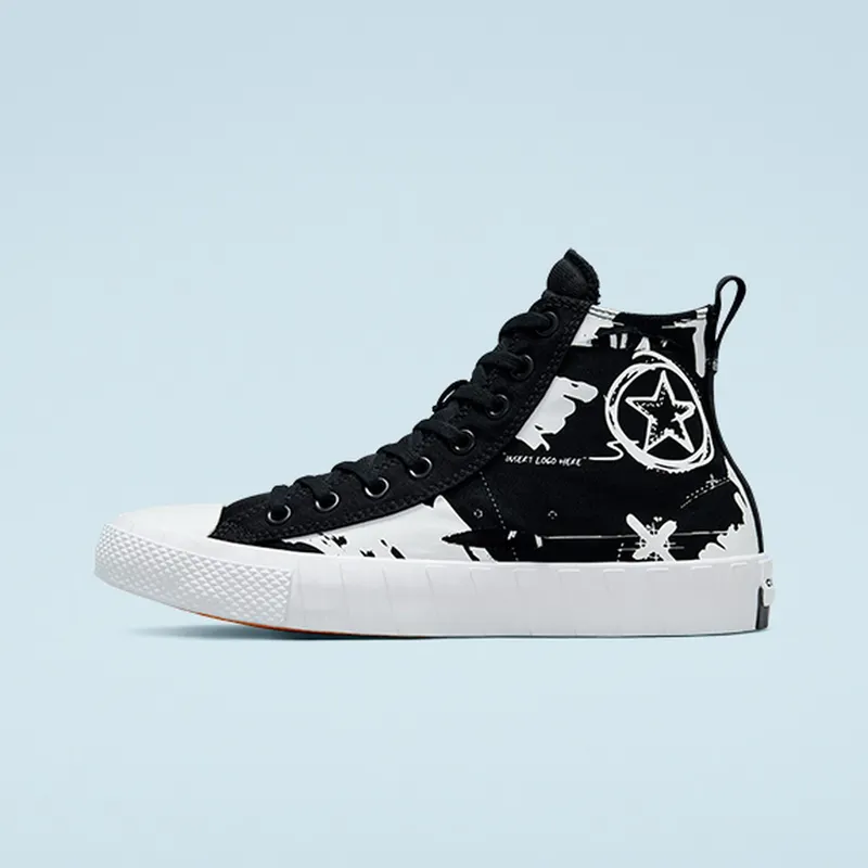 Converse Script Print UNT1TL3D High Top Black/black/white (171230C)