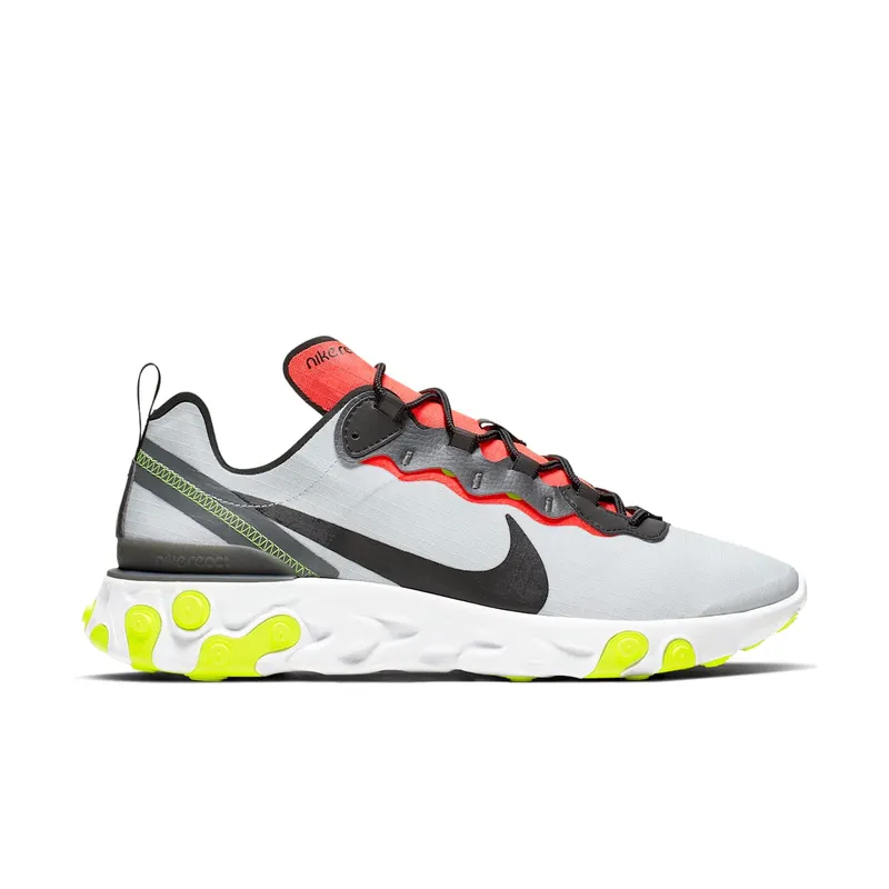 Nike React Element 55 Pure Platinum Bright Crimson Volt Pure Platinum/Black-Dark Grey-Bright Crimson-Volt-White (BV1507-003)