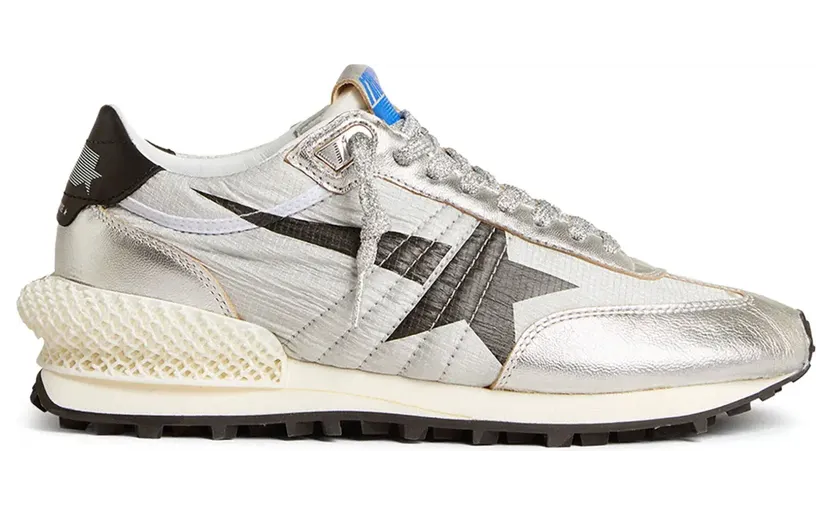 Golden Goose Marathon sneakers van gelaagd leer – Zilver (GWF00684F005667)