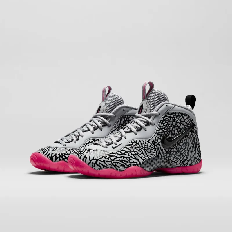 Nike Air Foamposite Pro Elephant Print (GS) Wolf Grey/Black-Hyper Pink (644792-002)