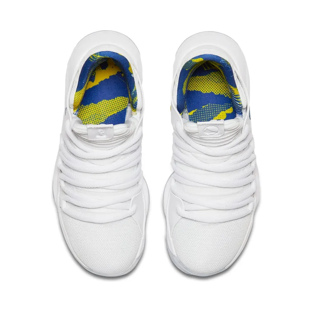 Nike KD 10 NBA Warriors Home (GS) White/Game Royal-University Gold (AJ7781-101)