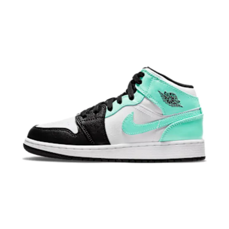 Air Jordan 1 Mid Igloo (GS) “White / Black / Tropical Twist” (554725-132)