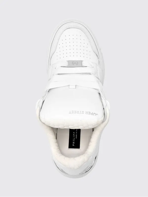 Philipp plein Super Street Leather Sneakers with Rubber Hexagon Logo White (SACSUSC0459PLE025N01) (3)