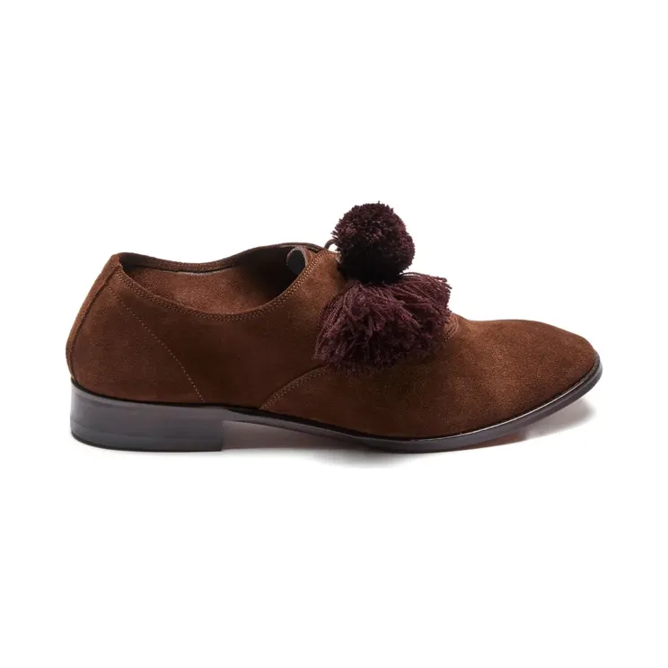 Suicoke Loafers verfraaid met pompon “Brown” (OG434MKW)