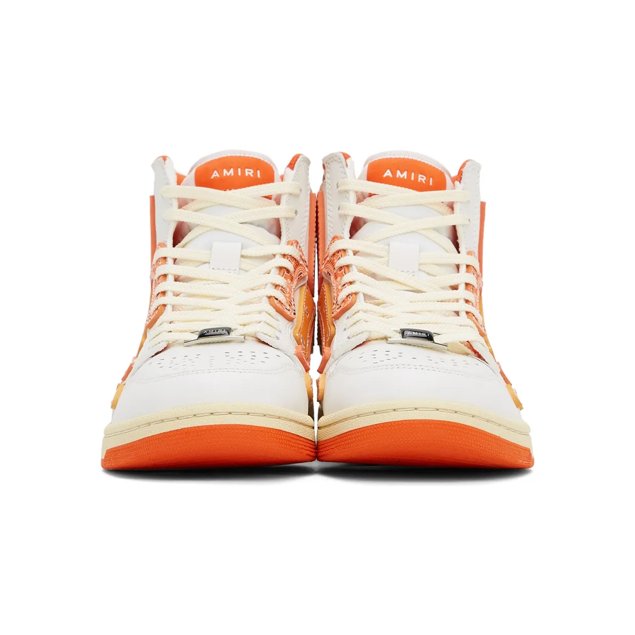 AMIRI White & Orange Skel Top Hi Bandana Sneakers (PS22MFS016-665) (2)