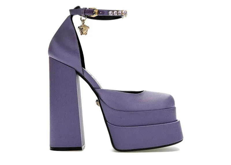 Versace Medusa Aevitas 155mm Platform Pumps Lilac Satin (1002005-DRA67_1L72V)