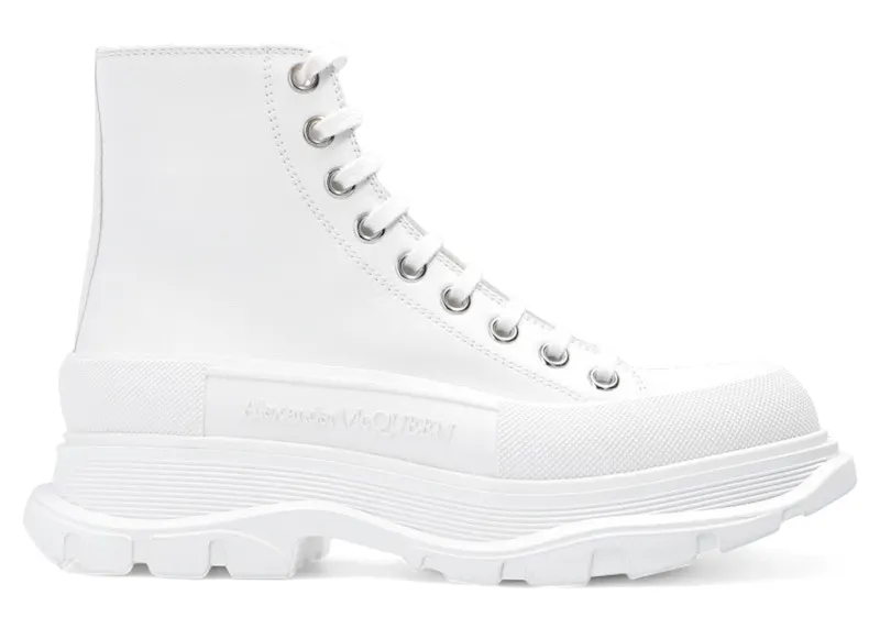 Alexander McQueen Tread Slick Boot White Silver (633900 WHZ62 9071)