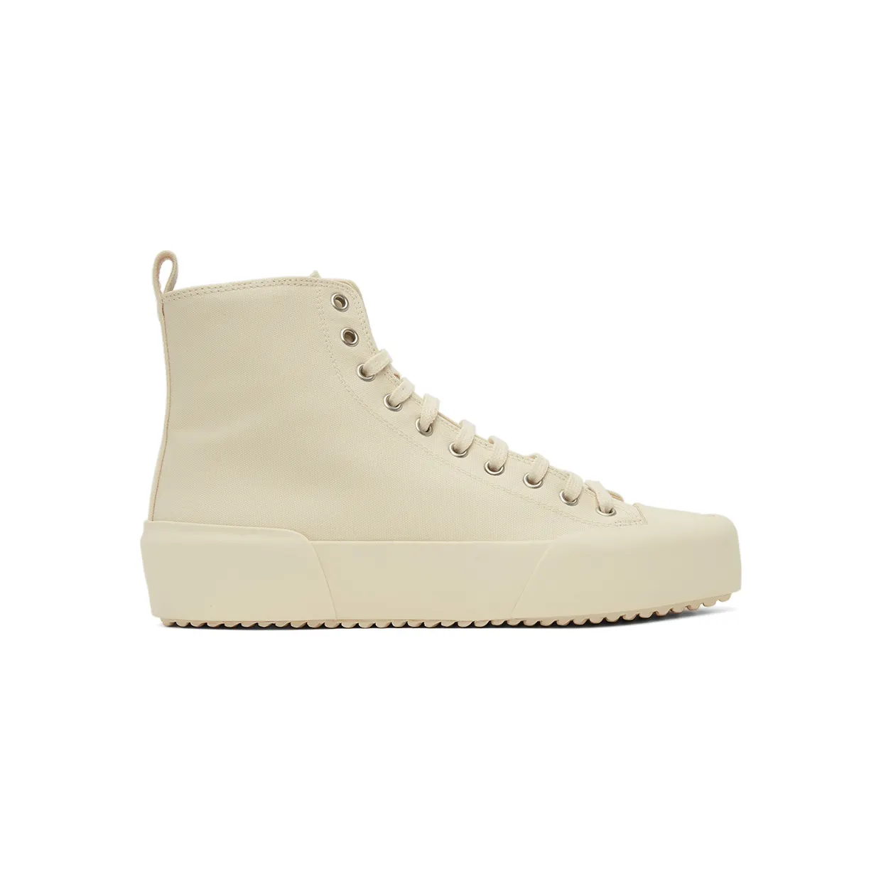 Jil Sander Off-White Canvas High-Top Sneakers (JI35546B-12340)