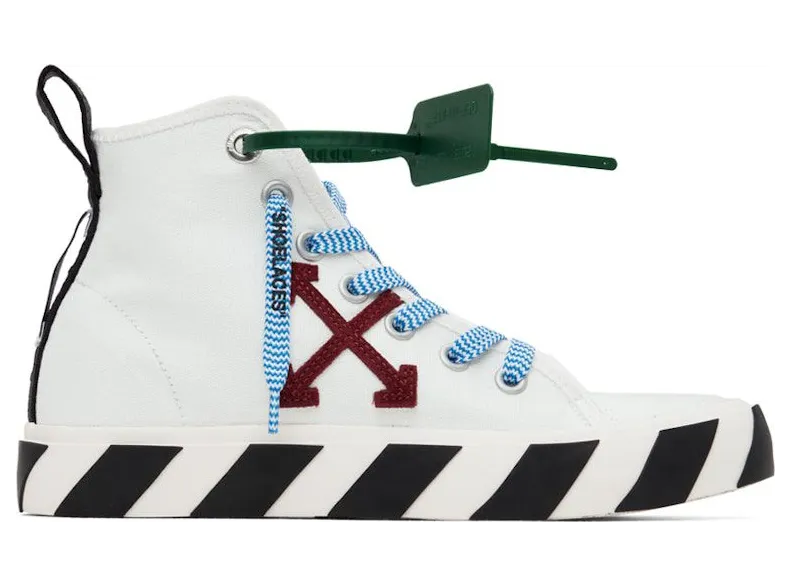 OFF-WHITE Vulcanized Mid Top White Burgundy Arrow (OMIA119F22FAB0010125)