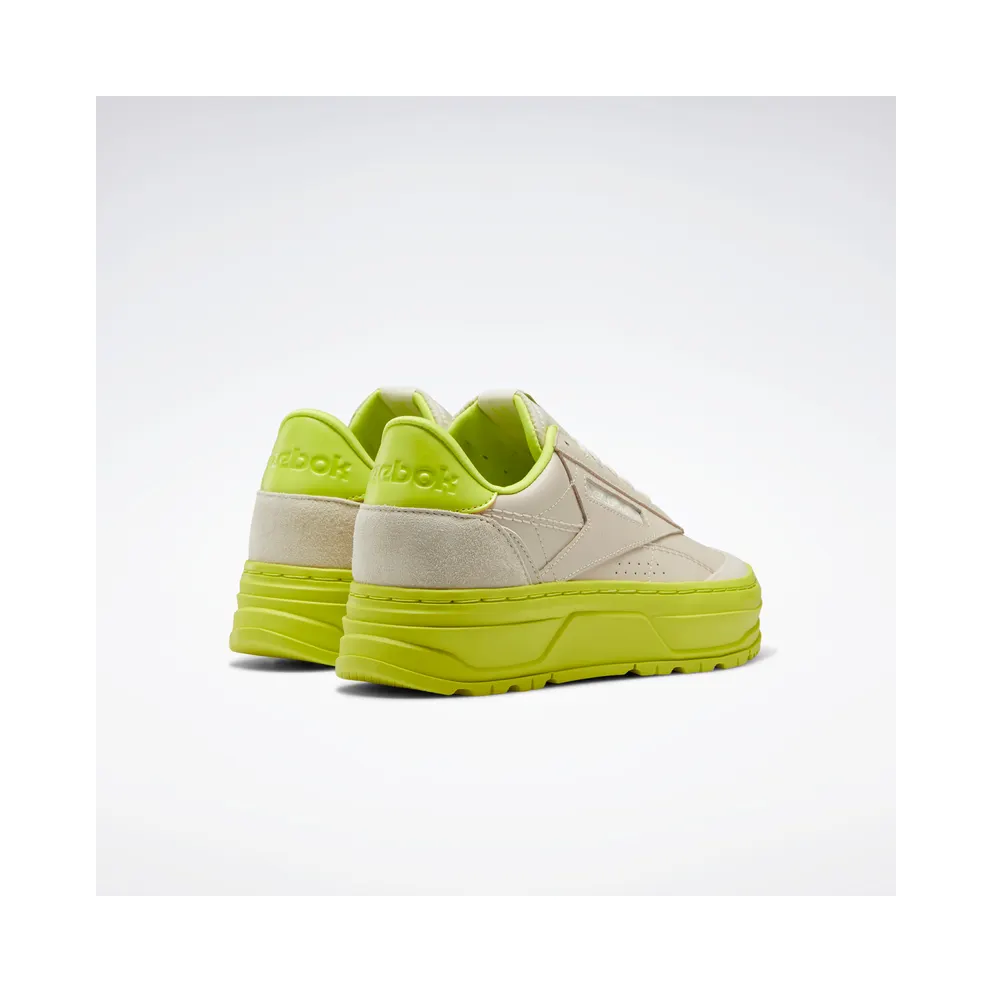 Reebok Club C Double Geo Shoes Stucco / Stucco / Acid Yellow (GW5438)