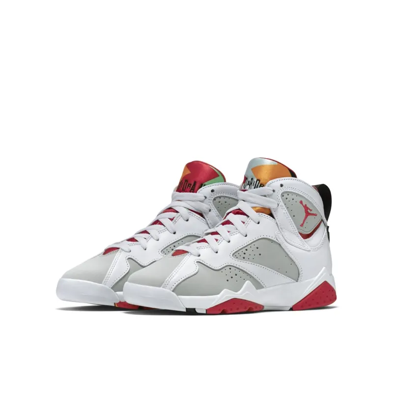 Jordan 7 Retro Hare 2015 (GS) White/True Red-Light Silver-Tourmaline (304774-125)