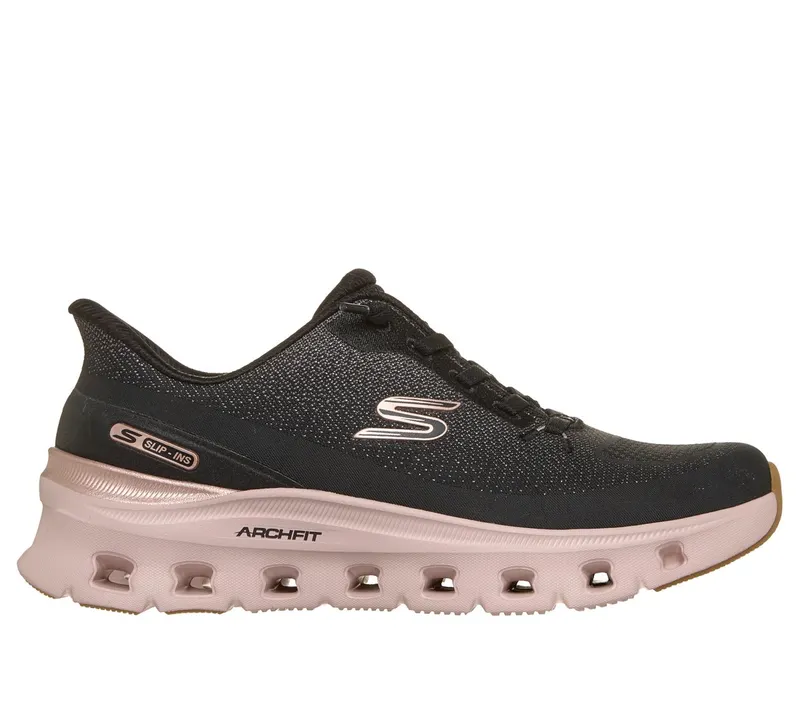Skechers Slip-ins: Arch Fit Glide-Step Pro “Golden Pace Slip-On Sneaker Black / Roos Gold” (150732BKRG)