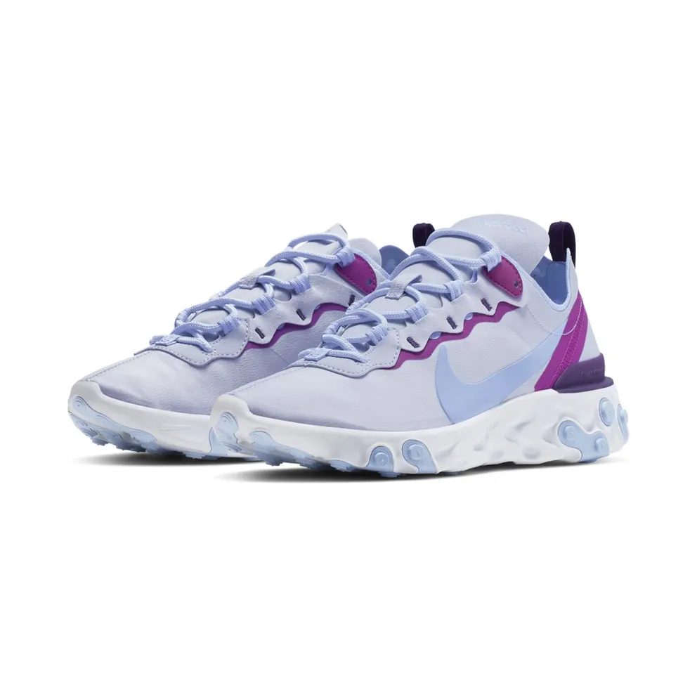 Nike React Element 55 Football Grey Psychic Blue (W) Football Grey/Hyper Violet/Grand Purple (BQ2728-008)