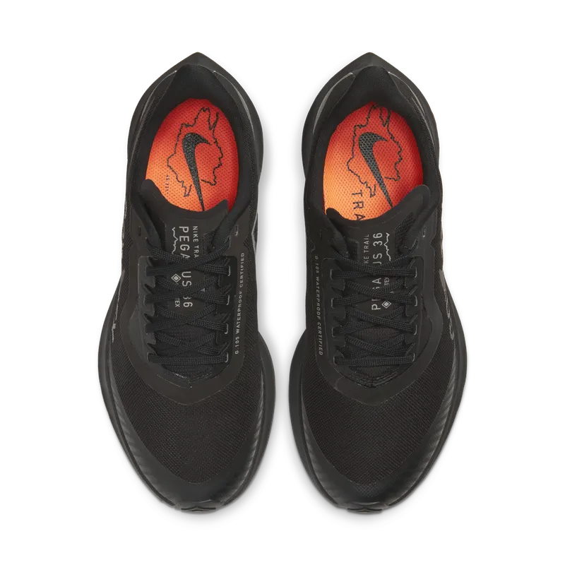 Nike Air Zoom Pegasus 36 Trail Gore-tex Black (W) Black/Total Orange-Thunder Grey (BV7763-001)
