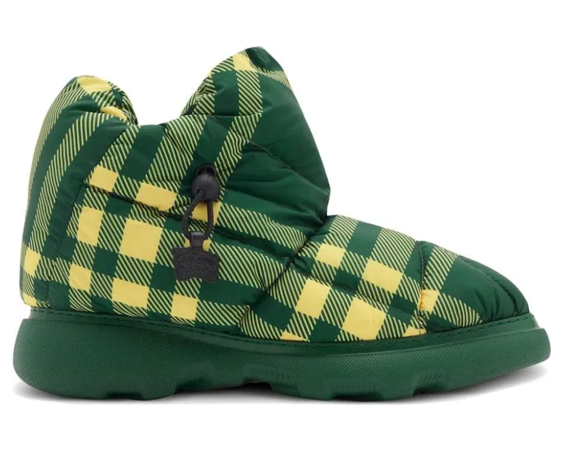 Burberry Check Pillow Boots Green White (8080007)