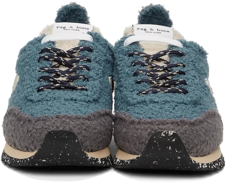 rag & bone Blue & Grey Sherpa Retro Runner Sneakers (WFF21HF010PE10)