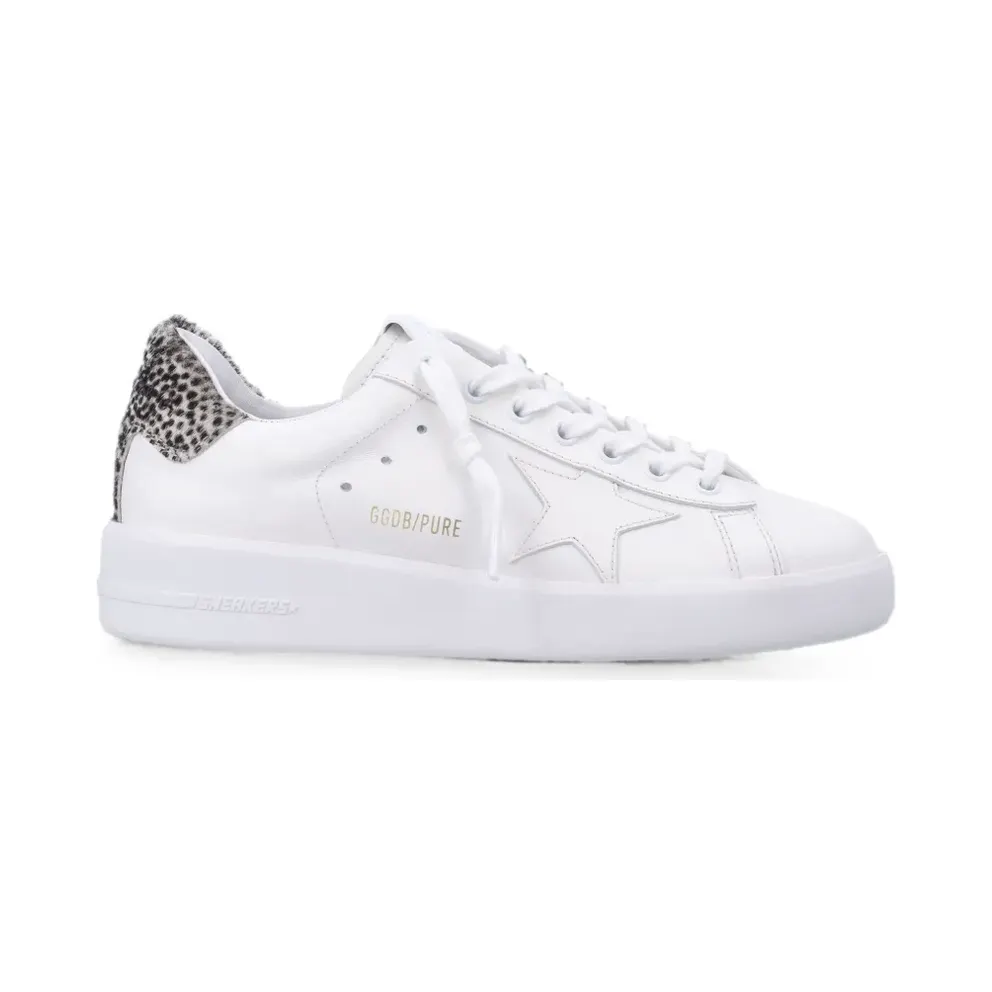 Golden Goose PureStar Sneakers mit Leoparden-Print – Weiß (GWF00197F008678)
