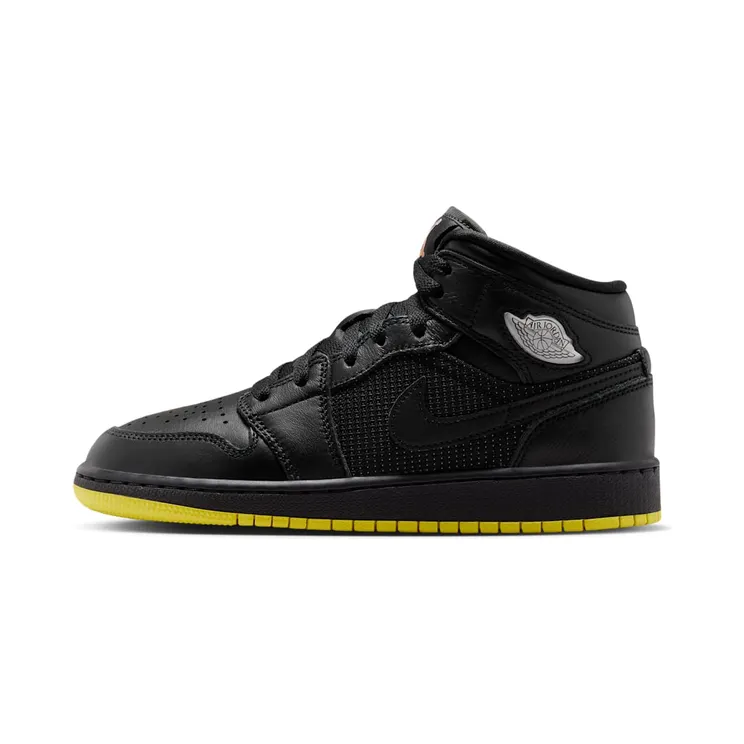 Nike Air Jordan 1 Mid SE “Black / Opti Yellow / Silver” (IV6811-001)