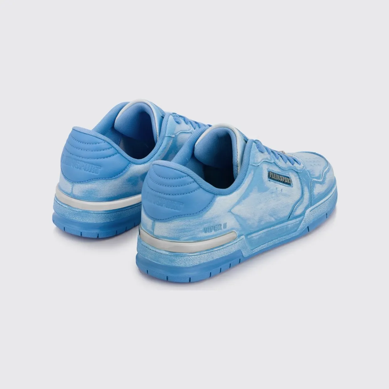 Plein Sport Viper II Used Leather Sneakers Turquoise (SAFSUSC0841SLE004N08) (2)