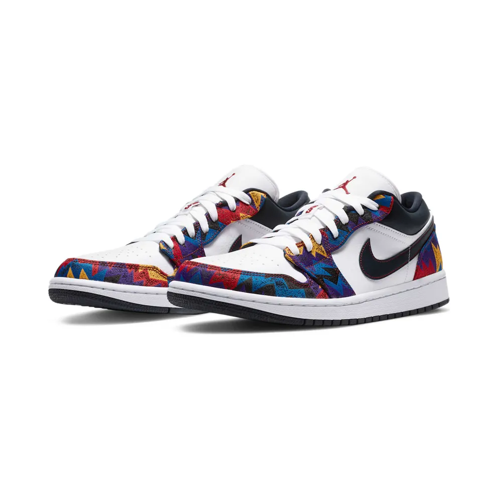 Jordan 1 Low Nothing But Net White/Dark Obsidian-Team Red (CZ8659-100)